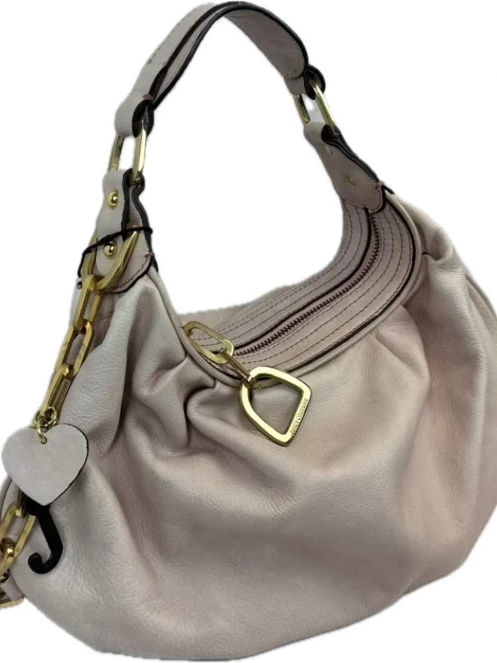 Vintage Juicy Couture Designer Soft Hobo Shoulder Bag in Pale Pink